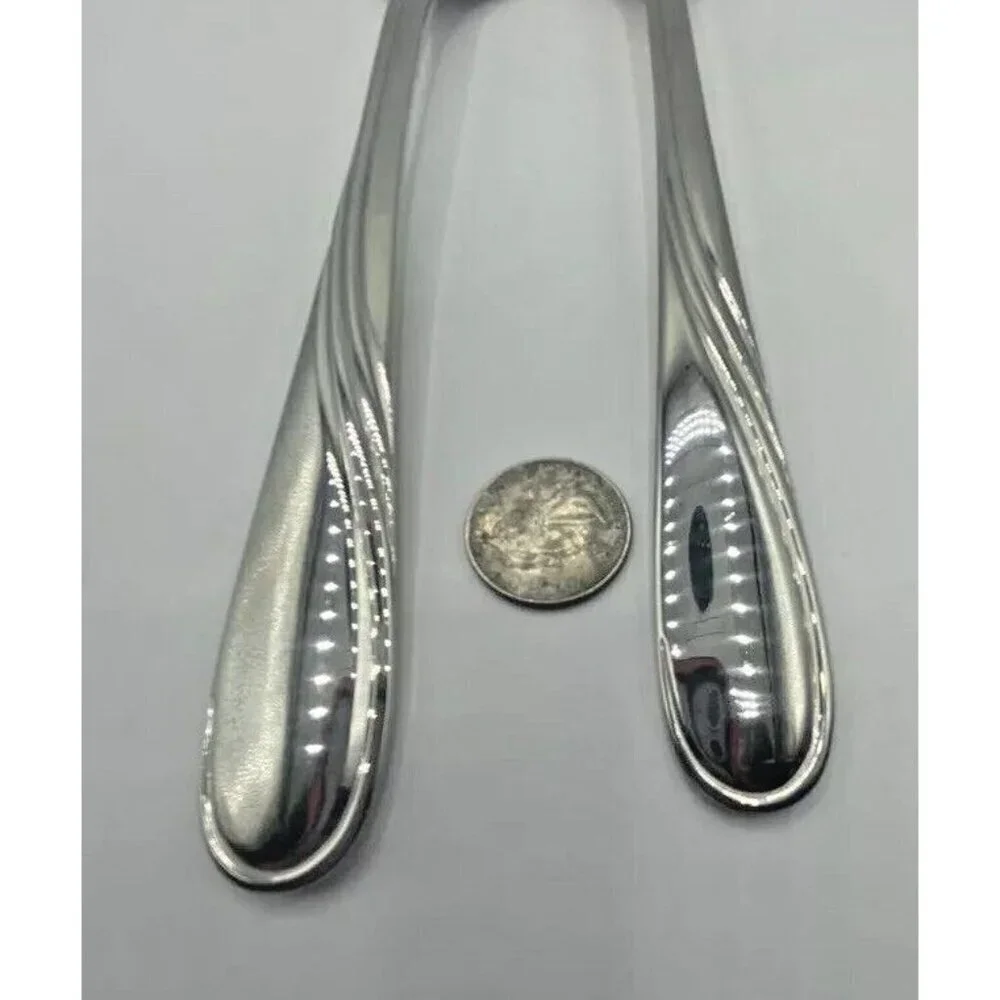 Lenox Summerville Serving Fork Spoon Set 18/10 Stainless Steel Glossy Utensils